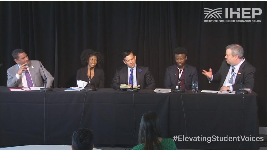 IHEPTweets's tweet photo. .@ScottJaschik asks our panelists, "Should we be looking to the federal government [for affordability solutions], or do states and institutions need to do this work?" 

#ElevatingStudentVoices https://t.co/YGDV7ibfNB