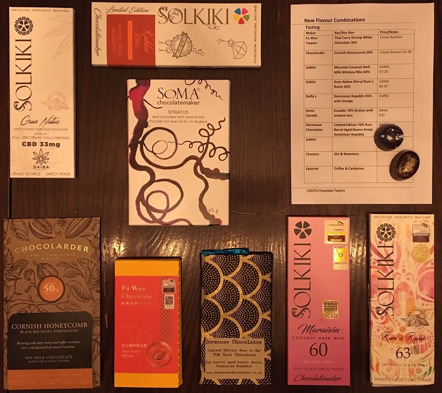 KathrynLincs's tweet photo. @CocoaRunners Canopy Market last weekend was a great opportunity to collect final bars for last night's #LouthChocolateTasters New Flavour Combinations tasting @browncowlouth. Our tour of latest trends included boozy infusions, local ingredients, shrimps and even cannabis oil! https://t.co/eMYDUx4vZf
