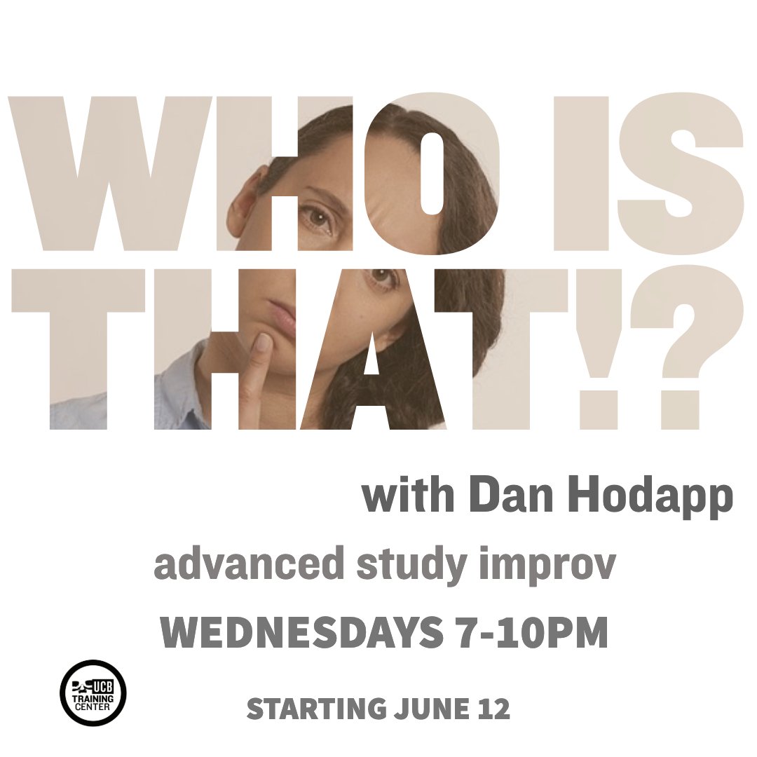 ucbclassesla's tweet photo. Who is that!? with @danhodapp, Weds, 7p, June 12 - now enrolling! https://t.co/T4F803xLPm
#AdvancedImprov #ucbclasses #ucbla #UCB #improv #uprightcitizensbrigade #comedy #losangeles #actor #game #student #ucbcomedy #improvcomedy #yesand https://t.co/QDSrQq9bSZ