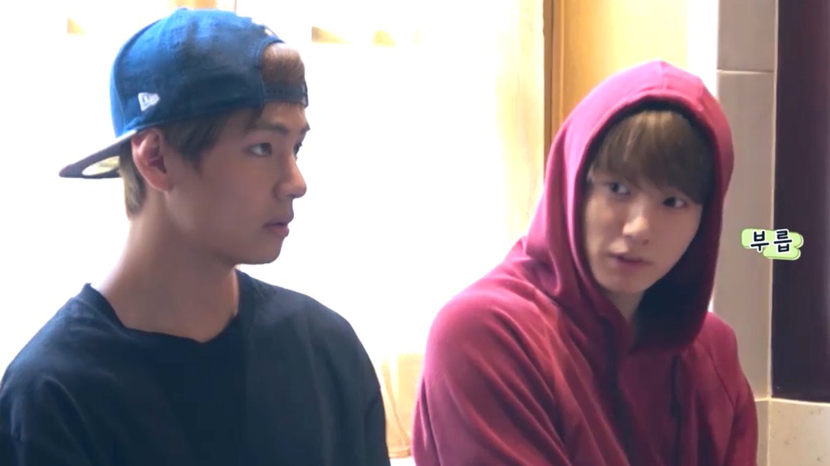 Now, this looks like Jin & Yoongi caught them doing something and they are being scolded by their hyung!  #taehyung  #jungkook  #taekook 