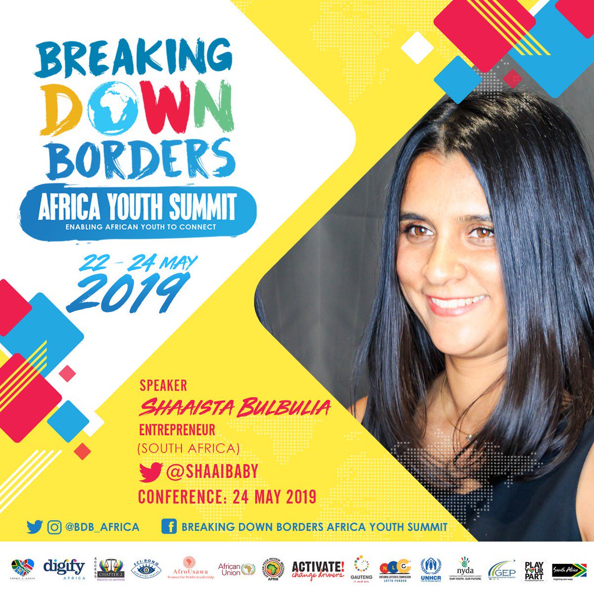 BDB_Africa's tweet photo. Being young and able to impact millions of lives comes with quite a lot of courage &amp; determination and so are these 2 dynamic #gamechangers that will be part of the  #BDBAYS2019 panel 

👇 👇 👇 

Xolani Sedibe | RSA | (@WaxxDecemba )  &amp; 
Shaaista Bulbulia | RSA | ( @shaaibaby ) https://t.co/l8mc41yhUW