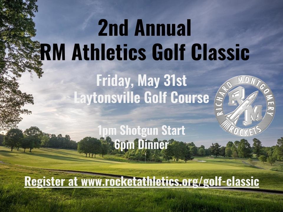 There is still time to register for our 2nd Annual RM Athletics Golf Classic! Friday May 31st at Laytonsville Golf Course. rocketathletics.org/golf-classic/