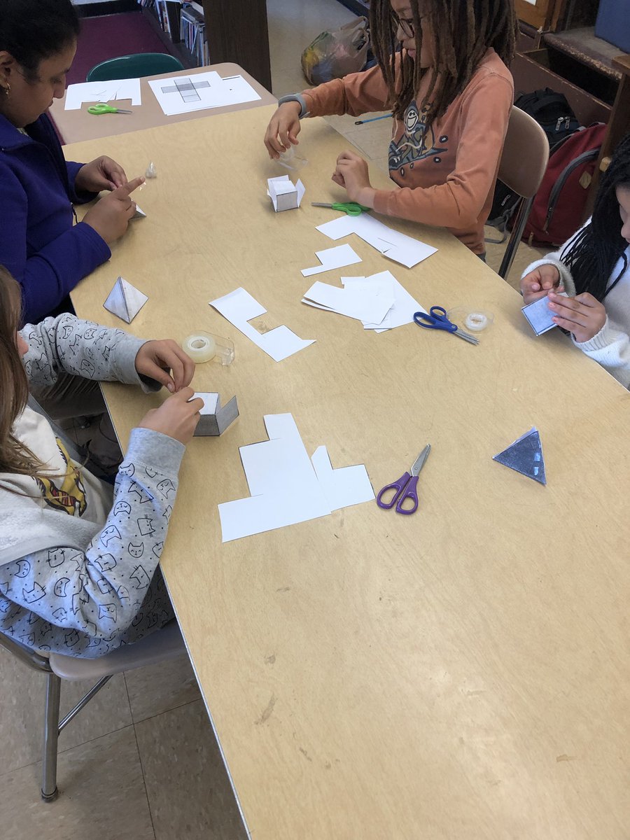 MrjVolpe's tweet photo. Thank you @Cornell Professor Robert Strichartz for coming in and helping us better understand Polyhedral / Platonic solids. #4thgrade #math #mathisfun #platonicsolids #regularpolyhedra #MathDiscovery #handsonlearning https://t.co/Mst4FgHdd5
