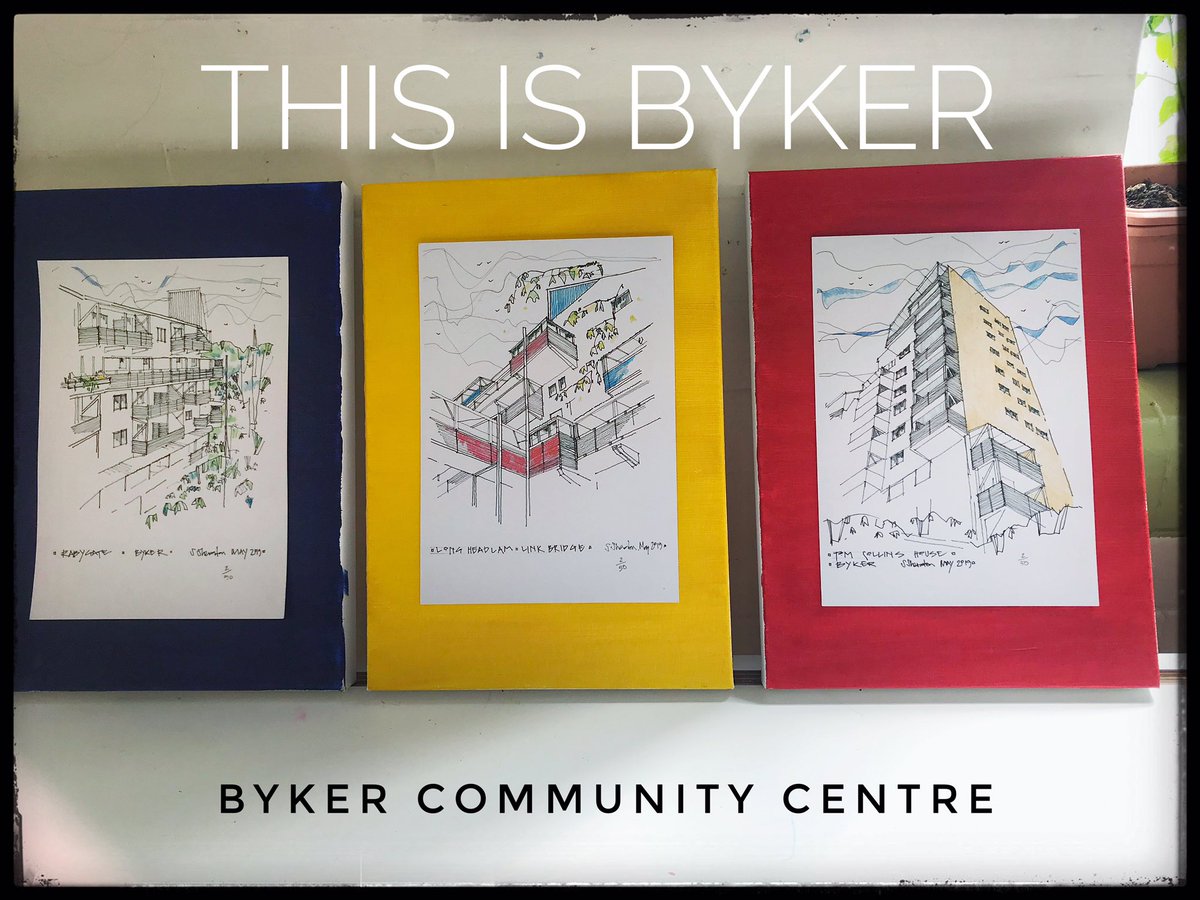 These images will be for sale from June 6th. Prints £10 originals £30. Affordable art - we want people living in these homes to be able to afford prints. Mounted on recycled materials. #ThisIsByker