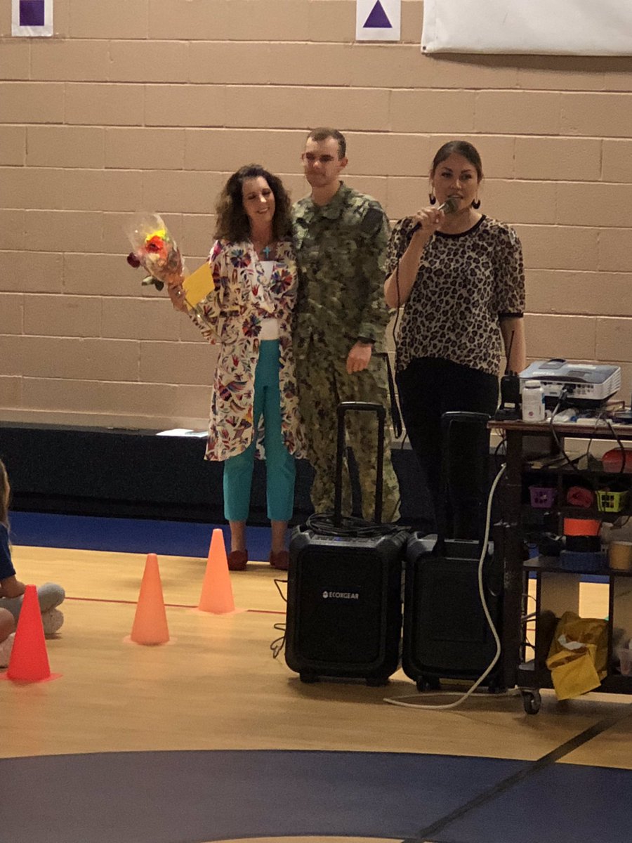 geniece_smith's tweet photo. Nebbie students gave lots of love to Mrs. Gielow! Great “flash mob dance” and “walk down memory lane” video ❤️ Special surprise from her son Hudson!
Happy Retirement! 
#ILoveRockwallisd #nebbienation https://t.co/76HuWqdm4e