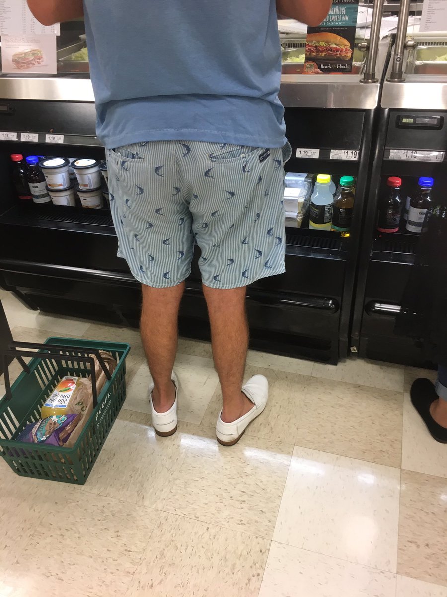 I know it’s Florida but this is still an interesting sartorial choice for a young man. #whiteloafers #shorts