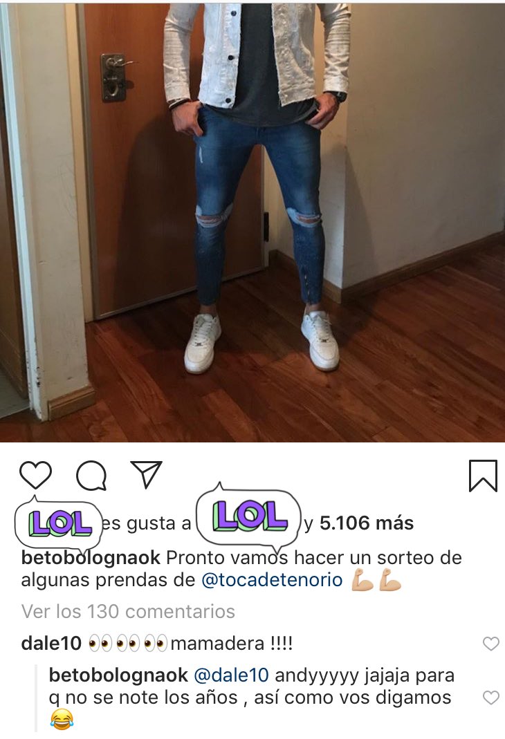 pablopoko's tweet photo. Amo al Beto Bologna instagrammer que no se come una y devuelve cada intento de gastada. Hay que pensarlo dos veces antes de dejarle un comentario jodiéndolo. https://t.co/yESPYcOnBO