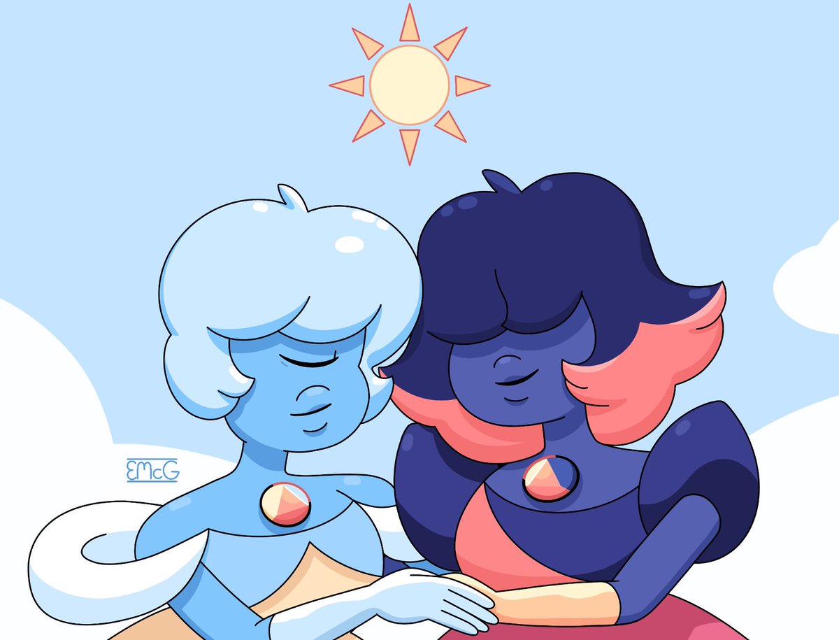 EmcgStudios's tweet photo. Sunset and Sunrise Sapphire ☀️ #stevenuniverse #stevenuniverseaapphire #sapphirestevenuniverse #susapphire #sapphiresu #sunsetsapphire #sunrisesapphire #stevenuniverseoc #ocgem #stevenuniversefanart #stevenuniverseart #sufanart #suart #digitalart #art drawn with @procreate https://t.co/pHFEyYKG2L