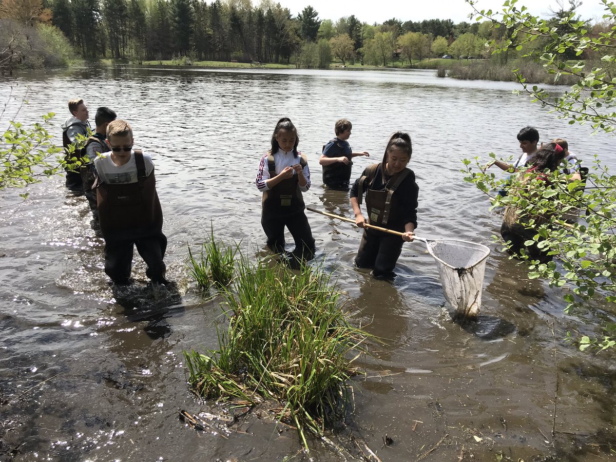 abelscience's tweet photo. The annual “Eighth Grade Earth Science Rivers Trip” is underway.  Students are learning first-hand and legs-in-waders about Wisconsin lakes, rivers and streams.  #EverestPride https://t.co/t5OJ5Yl9VB