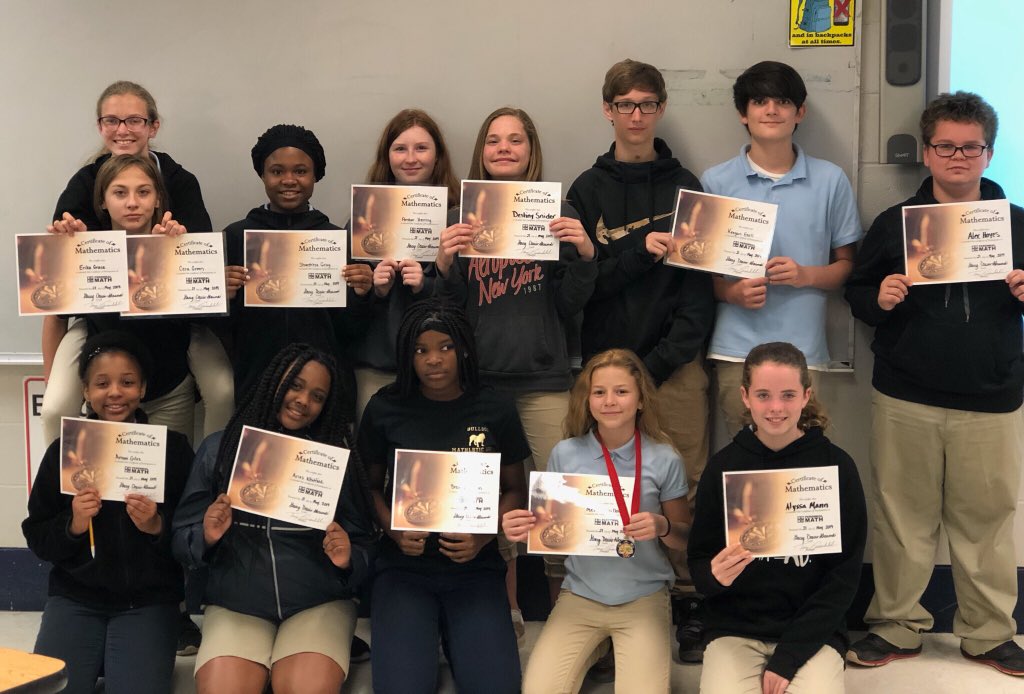 T_Guard1's tweet photo. Semmes Middle “MATHLETES” placed 3rd out of 345 teams today in the Perennial Math Virtual competition. Coaches for the team were Mrs. Davis and Mrs. Silvers. #smsgamechangers @empowermcpss @MobilePublicSch @callred1 #ItStartsWithUs #StandUpForMCPSS https://t.co/qyCvqtVwFu