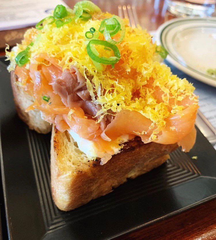 Our Smoked Salmon Toast will brighten up your day PC @sluttyglutton