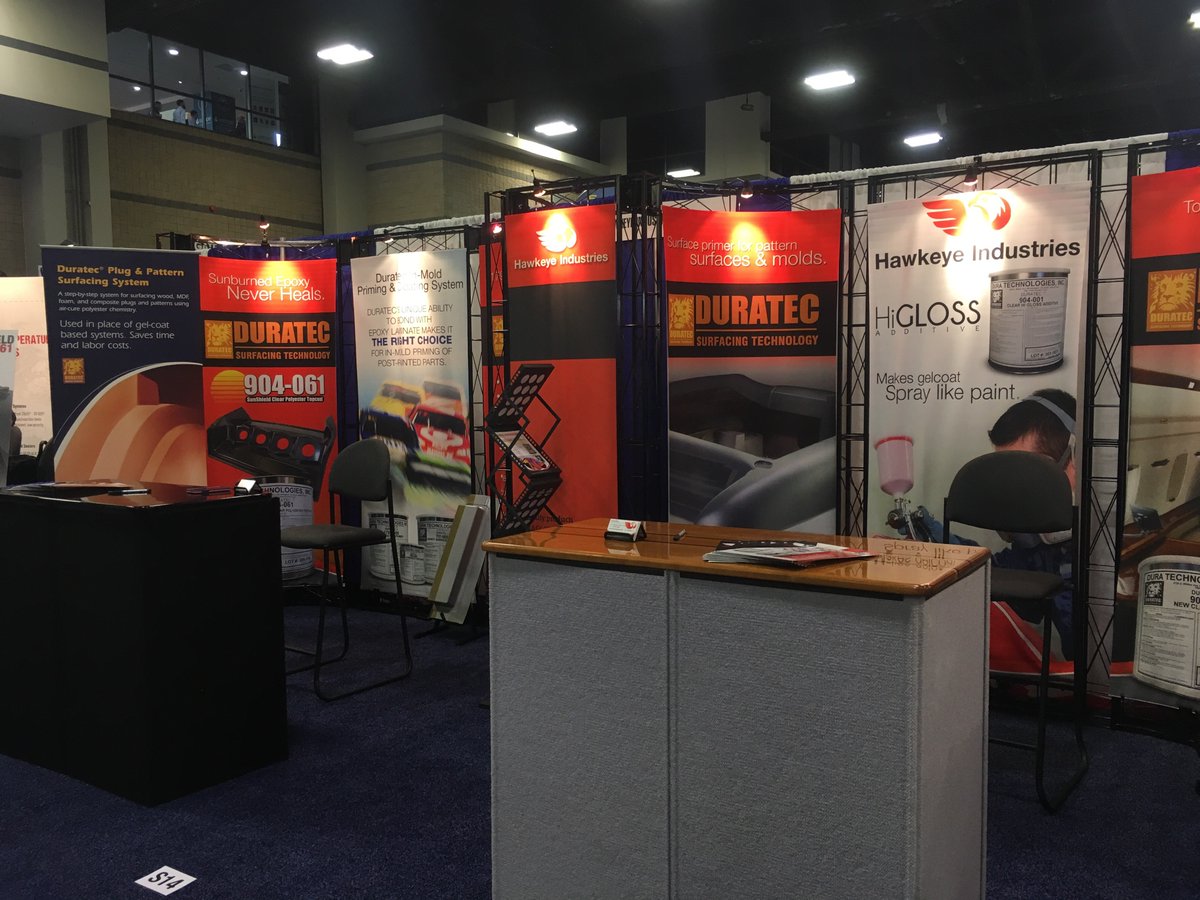 HawkeyeInd's tweet photo. Rob and Shelly from our sales team are on site at #SAMPE2019!  Come stop by - we‘d love to talk about how #Duratec can improve your #composites process.  Not at SAMPE?  We still love to talk - reach is at (909) 546-1160! https://t.co/mcdUxTuLzt