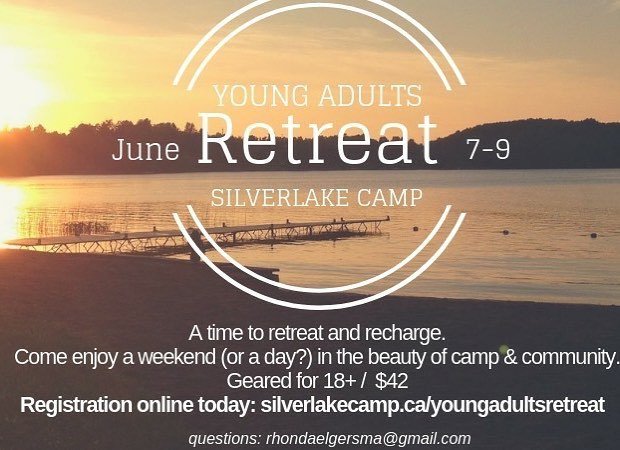Young Adults! Come join us for our 2nd Annual Young Adults Retreat at Silver Lake Camp! If you're 18+ and looking for a weekend to recharge and enjoy the fun of camp life and community then you should sign up! 
We've got speakers, yummy food, great times… instagram.com/p/BxvDchClN1V/