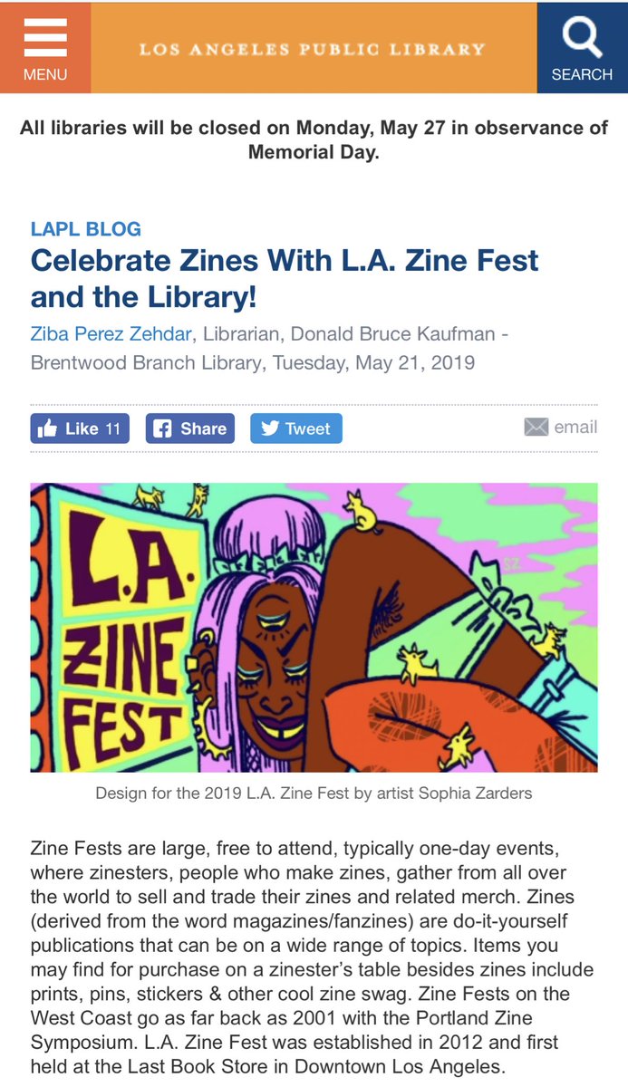 DJZibaZ's tweet image. See you Sunday at .@LAZineFest! #LAPLZineLibrary #LAPLZines Read all about it in the latest blog up on LAPL.ORG!!