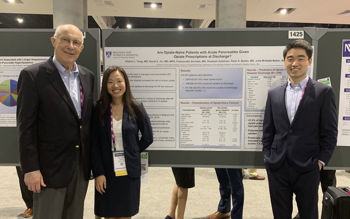 Excited to present our work on opiate prescription patterns at discharge in #acutepancreatitis at #DDW19 #BrighamDDW19