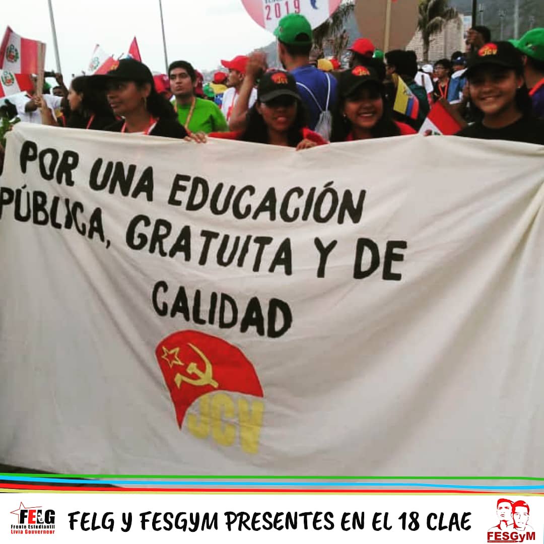 Jotaceve1947's tweet photo. #18CLAE | 📌 Durante el primer día nuestros delegados del #FELG y #FESGYM participaron en la marcha de apertura, realizada en el estado Vargas
.
.
LIVIA, CON TU MEMORIA VENECEREMOS!
.
.
#estudiantes #fotodeldia #18clae #oclae #JCV #pcv https://t.co/je1pfC81ni