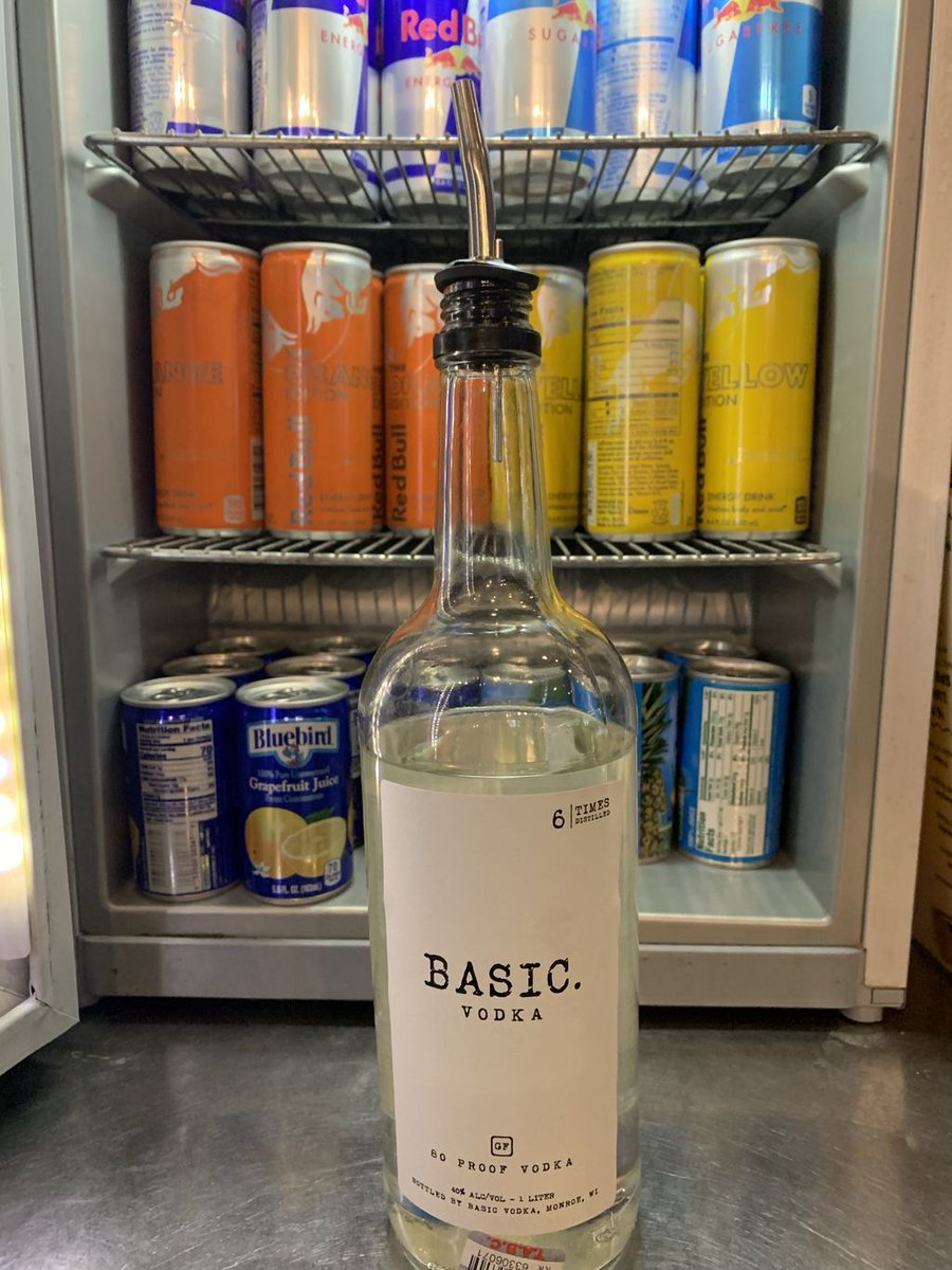 FriscoBar's tweet photo. Feeling basic? Our new vodka is just for you. 
.
.
#tfb #thefriscobar #basicvodka #happyhour https://t.co/TZU1dp2RpJ