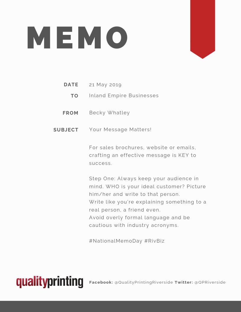 Memos get a bad rap…mostly for getting leaked (bit.ly/2VFYUds)!! But they are great for relaying important information, laying out key points and sharing strategies with colleagues. Put a memo to work for you on #NationalMemoDay!