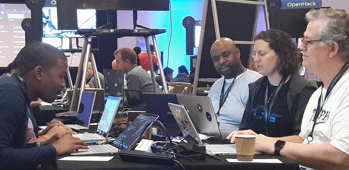 Opsgility's tweet image. @UndiscoveredDev leading Team 10 through another #MSOpenHack challenge #NoSQL