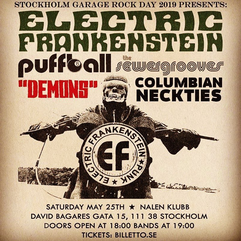 bootlegbooze's tweet photo. Who’s going? We are, for sure!
#puffball #columbianneckties #demons #sewergrooves #electricfrankenstein #nalen #stockholm #garagerock #music https://t.co/TXD96jDR5N