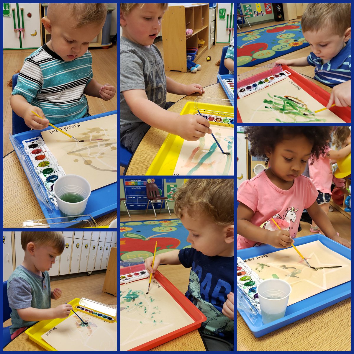 We are learning about the salty life this week! Today we painted with watercolors and fed a shark! 🦈 <a href="/GCISDECDC/">ECDCRoos</a>