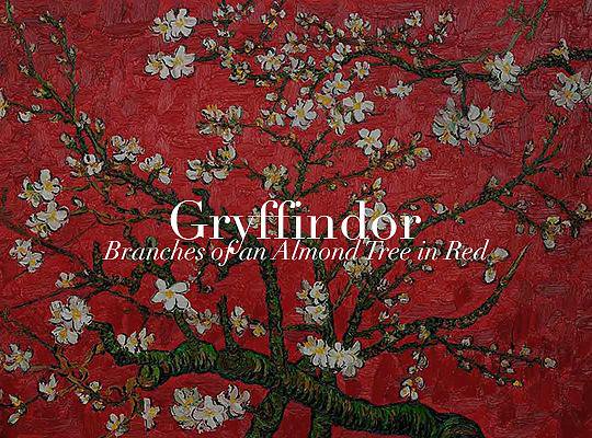 Gringotts's tweet image. Las cuatro casas de Hogwarts en cuadros de Van Gogh.