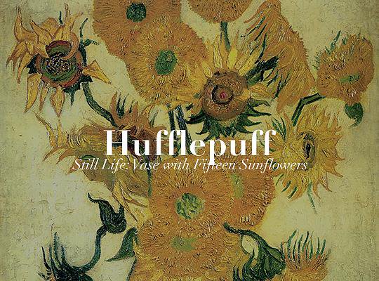 Gringotts's tweet image. Las cuatro casas de Hogwarts en cuadros de Van Gogh.