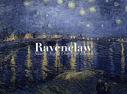 Gringotts's tweet image. Las cuatro casas de Hogwarts en cuadros de Van Gogh.