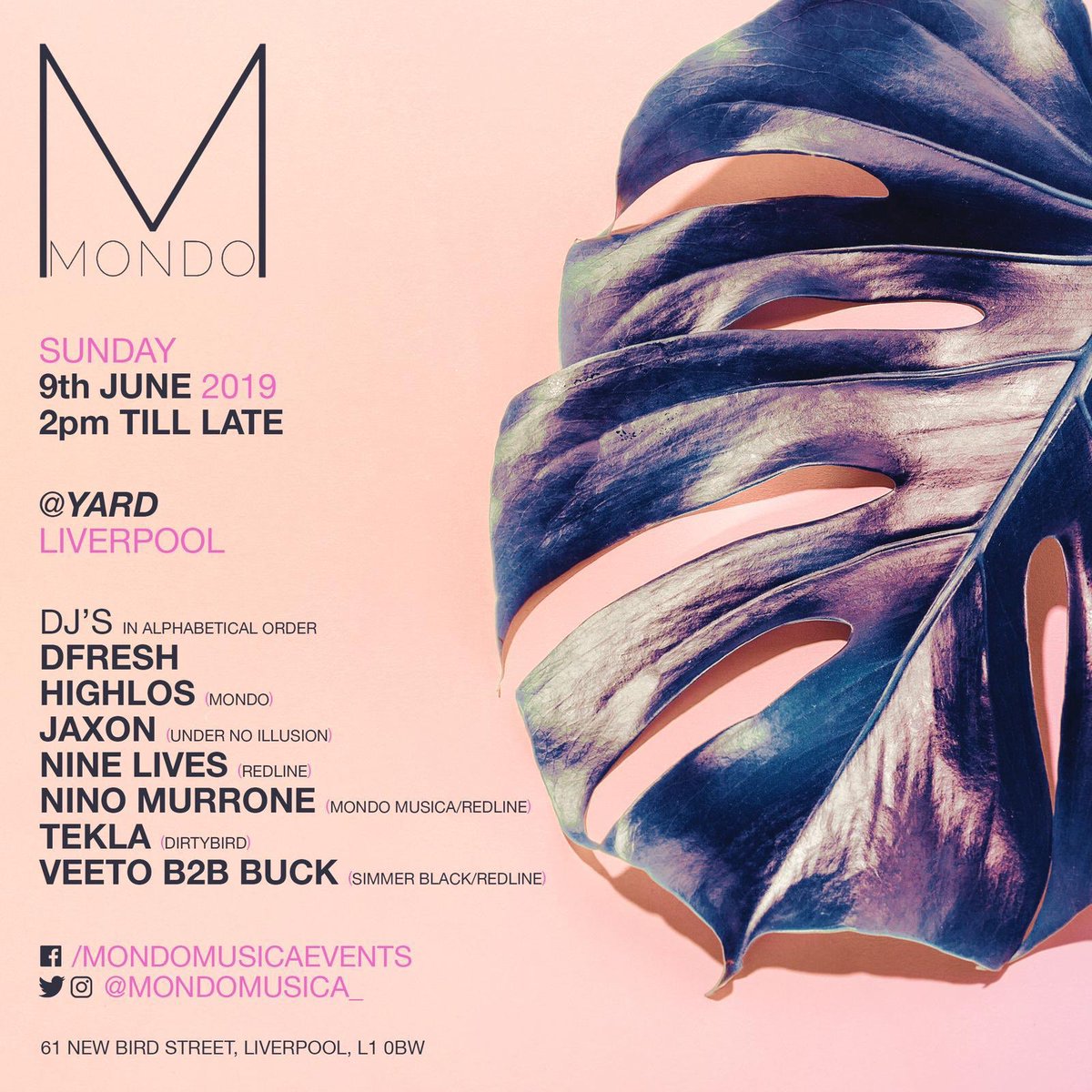 Catch me @ <a href="/mondomusica__/">Mondo</a> 

Sunday 9th June @ <a href="/yardliverpool/">YARD</a> 

Get your tickets here
bit.ly/2HwiBkp