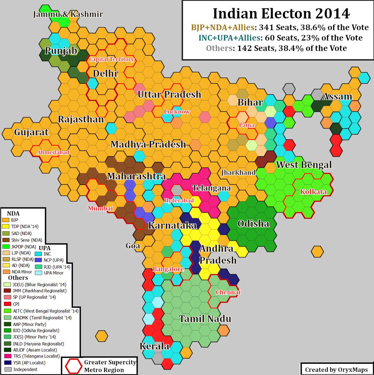 Oryxmaps On Twitter India S Votes Will Be Counted This Week In An Election That Tests The Incumbent Bjp In 2014 They And Their Nda Alliance Rode A Wave That Captured Over 60