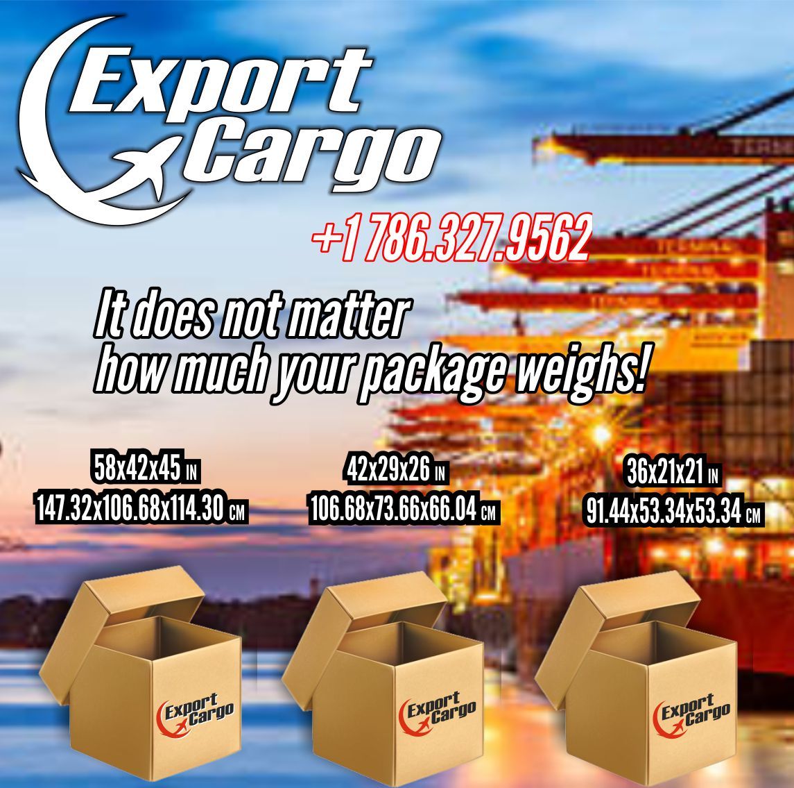 exportcargo's tweet photo. Do you need to send your parcels to Venezuela and are you worried about the weight? Call us we have the perfect solution for you with our capacity options. Call us and we will gladly assist you +1 786.327.9562 https://t.co/nqXXU5IhM1