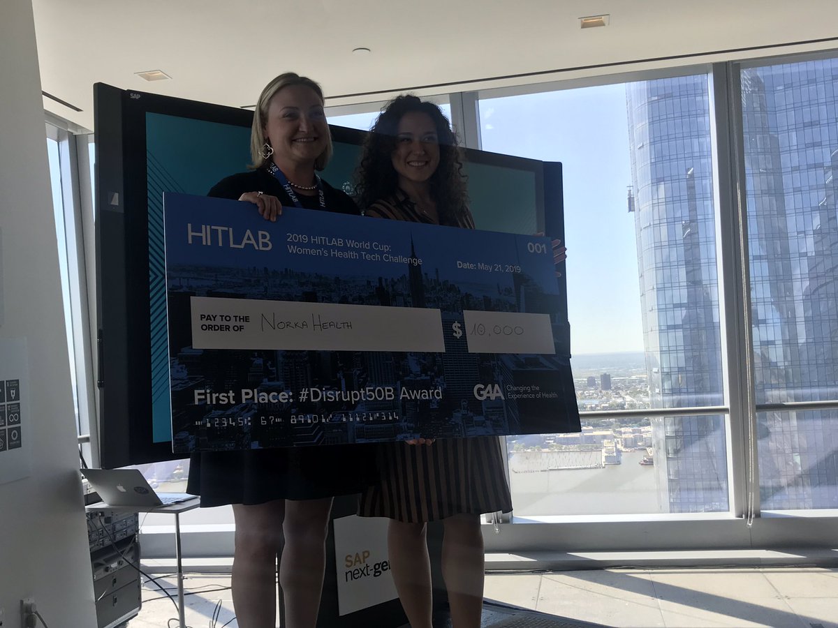 Drumroll please! And the <a href="/grants4apps/">G4A</a> winner of <a href="/HITLABnyc/">HITLAB</a> World Cup Women’s Health Challenge is ... <a href="/norkahealth/">norkahealth</a>!!#G4A #femtecc #Disrupt50B