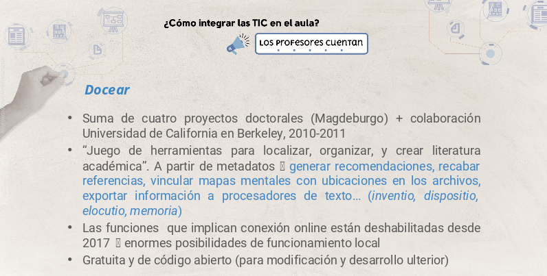 DintevUnivalle's tweet photo. #Docear es un "Juego de herramientas para localizar, organizar y crear literatura académica":  Daniel González en el Encuentro Virtualidad https://t.co/vvOszap6cK