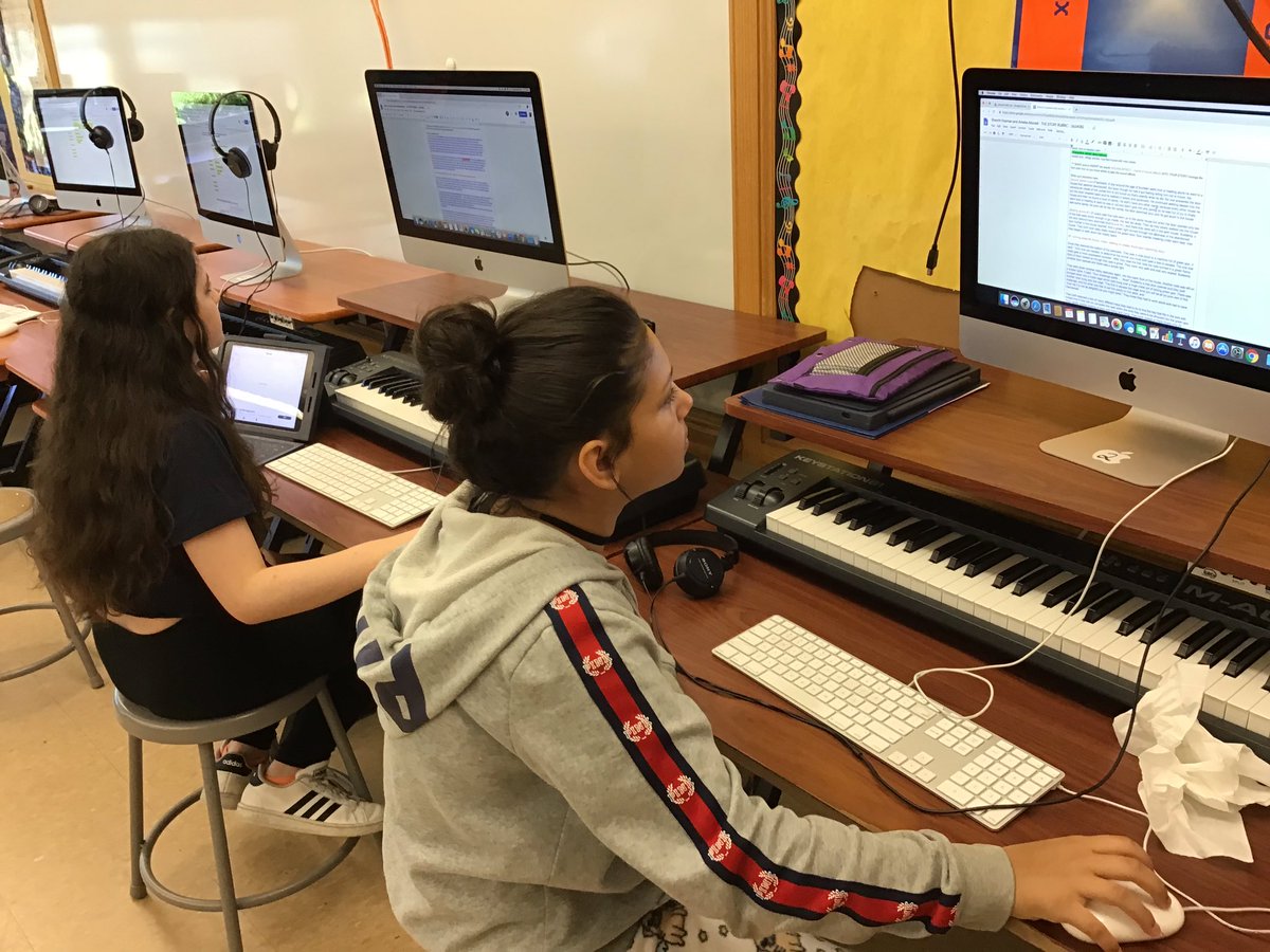ScarsMSMusic's tweet photo. Dr. Slot’s 6th Grade Exploring Music classes write stories based on 7th Grade Art Teacher, Ms. Cassano’s illustrations and sample sounds to make sound effects for live storytelling! More to come in this STEAM project! https://t.co/crax73XFsN