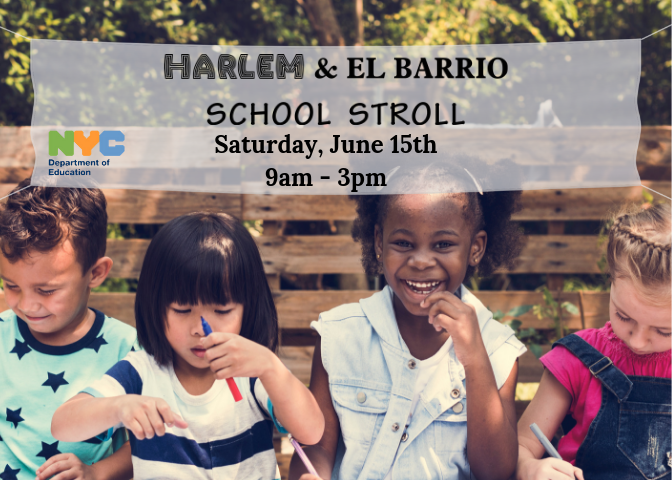 YDMA_PS242's tweet photo. Come and visit #PS242 during our Harlem Stroll! See all that we have to offer and join us for some fun activities.
#schoolstroll
#familyfunday
#mommyandme
@D3Supt @DOEChancellor @ItalyinNY @NYSenBenjamin @NYCSchools https://t.co/E9TPPNmsnN