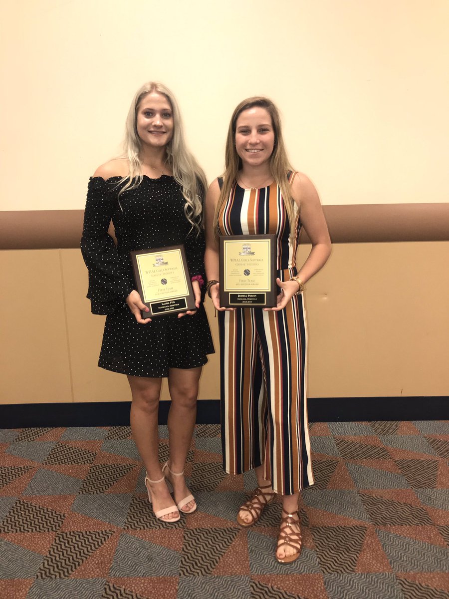 HASDSOFTBALL's tweet photo. Congratulations to First Team All-Section honorees Jessica Persin (Sr. IF) and Laura Fox (Sr. OF). Also congrats to our second team honor Callie Sowers (So. P) and honorable mention honorees Emma Hoffner (So. C), Ashley Orischak (Jr. OF) and Olivia Persin (Jr. IF) https://t.co/OYglObaW7d
