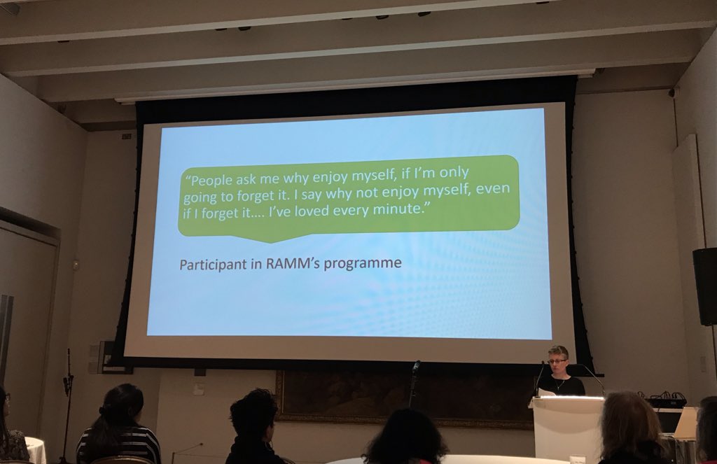 AnastasiiaSays's tweet photo. #pint19 tonight: @Debbie_Kinsey talking about museum programmes to support people with dementia and carers. @RAMMuseum #pint19Exeter https://t.co/GPztGZZz37