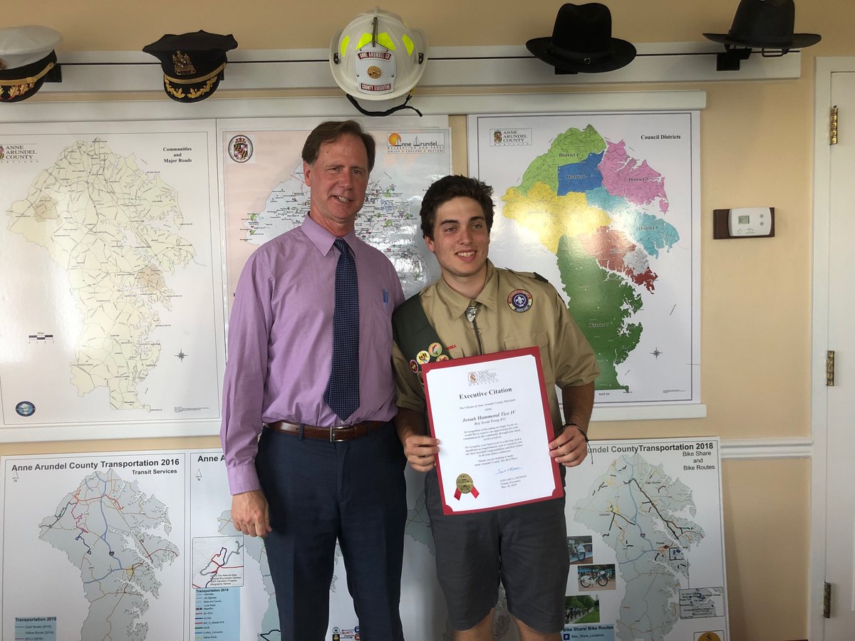 I had the privilege of meeting 3 incredible new Eagle Scouts and their families. Jack, Bobby, and Josiah all completed projects that improved our county and their local communities. Thank you all for volunteering your time to help make Anne Arundel County The Best Place.
