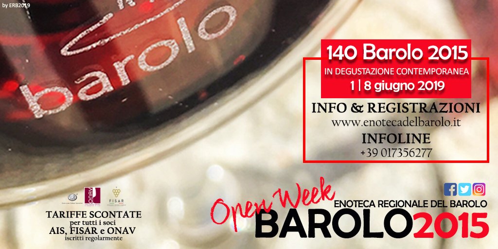 Cominciamo da... 140! 140 #Barolo2015 in #degustazione dall'1 all'8 giugno... dove? Solo all'#openweek di <a href="/Barolo_enoreg/">EnoRegionaleBarolo</a>! Info e registrazioni su enotecadelbarolo.it/barolo-2015-op… #SaveTheDate #welcomebarolo2015 #taste #wine