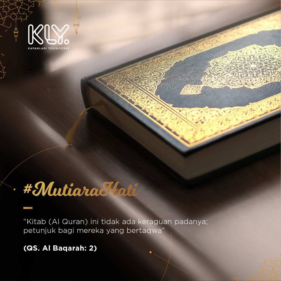 "Kitab (Al-Quran) ini tidak ada keraguan padanya; petunjuk bagi mereka yang bertaqwa" (QS. Al Baqarah: 2)

Yuk Bolaneters Mari perbanyak ibadah, salah satunya dengan membaca Al Quran.

#MutiaraHati #Bolanet #BolanetRamadan #Ramadan