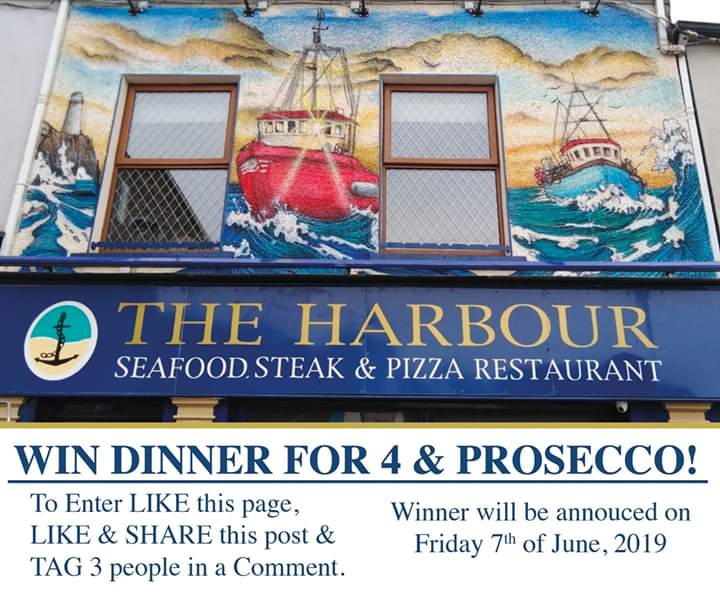 Competition Time!
#WIN DINNER FOR 4 &amp; Prosecco at The Harbour Restaurant in Donegal Town!
Follow Us on Twitter and go to the Link Below to Enter! 
Winner will be announced on Friday 7th of June, 2019.
facebook.com/16629391406886…