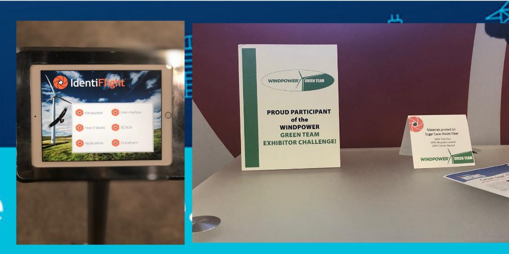 CleanPwrEvents's tweet photo. Thank you to #identiflight and all of our Green Team exhibitors for going the extra mile to help reduce waste at the show. Stop by the (Leave a) Legacy Lounge in the foyer of Hall C to learn more about #WINDPOWER2019 sustainability efforts and make your sustainability pledge. https://t.co/u6Tnr8P98Q