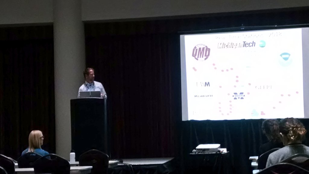 DrKatfish's tweet photo. YEAH BUOY: @EddieGreatLakes talks about combining public engagement with #GreatLakes buoy data - lots of people want to know what's happening in the lakes! #GreatLakesSci #2019SFS #SFSEngage https://t.co/FsYYhBnNnZ