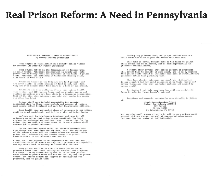 right2redempt's tweet photo. Check out R2R member, Shaheed's writings at: https://t.co/XtCmOC0g54
#redemption #r2r #decarcerate #decarceratePA #right2redemption #enddeathbyincarceration #MassIncarceration #No215Jail #AbolishDBI #EndCashBail #EndMoneyBail #HowAreWeFree #CADBI #AbolishtheDeathPenalty https://t.co/Ty4ImZSW0Z