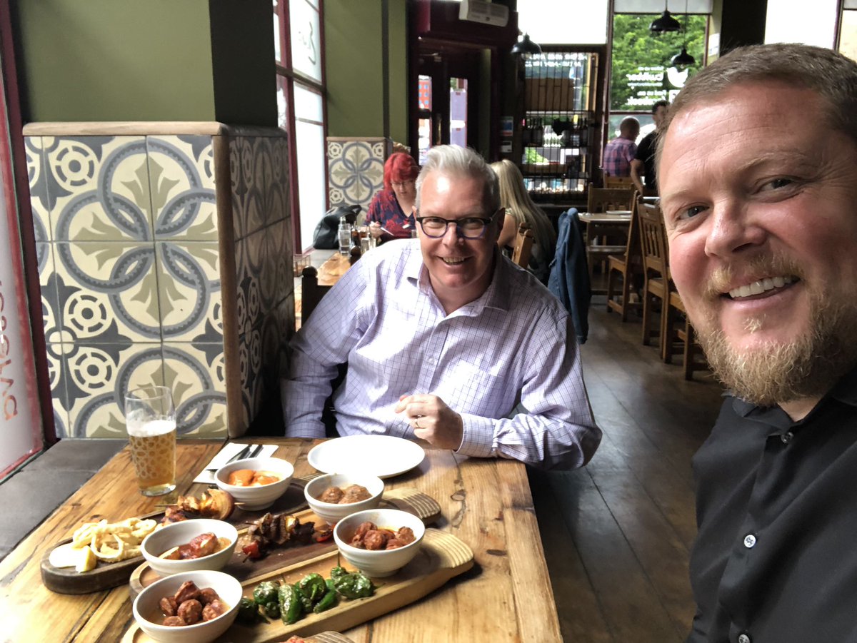 A good meeting in Manchester today followed by a Tapas lunch with <a href="/SmartCrosby/">Smart Crosby International Ltd.</a> MD and friend John Dunthorne. Think that was a shandy he had, or was that what he told the wife !?!