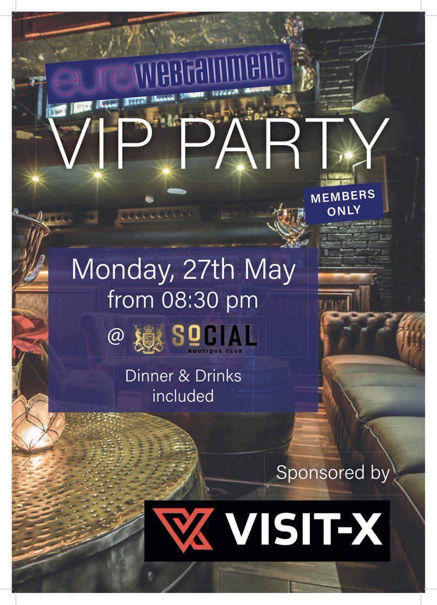 EWT_Eurowebtain's tweet photo. The VIP Party, sponsored by our friends at @VISITX_net , will be held at the Social Boutique Club! Register today➡️ https://t.co/zsw7mTFPsb
#visitx #vipparty #mallorcaparty #mallorcaconference #adultentertainment #networking #b2b #onlinemarketing https://t.co/riz4Fa17xY
