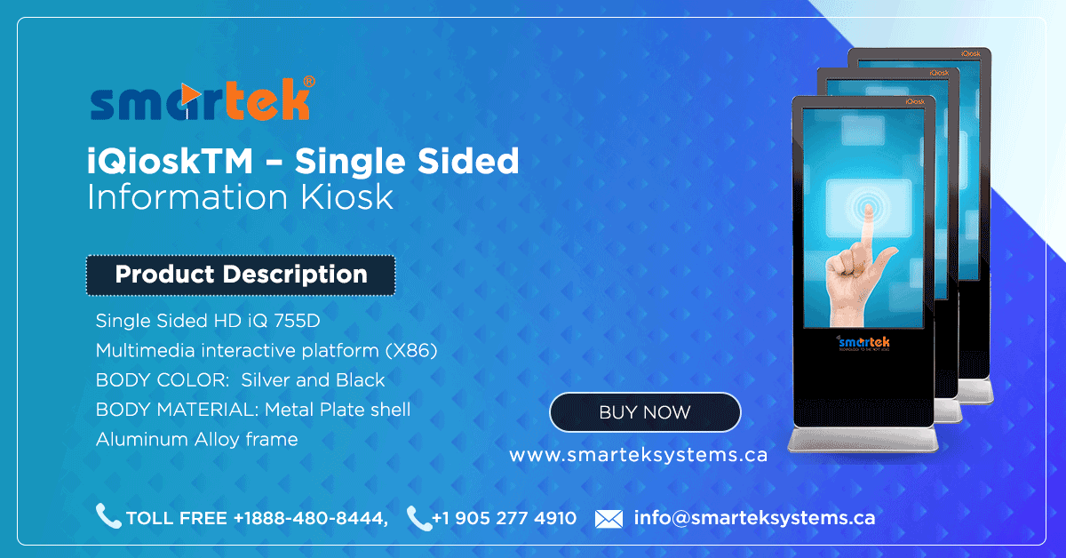 smarteksystems's tweet image. Promote your specials and promotions on our touch screen iQiosk in a modern way.If you are interested in Buying or Leasing an iQIosk.
please visit our website.
smarteksystems.ca 
Reach us!! +1888-480-8444
#selfpaymentkiosk #digitalinteractivewayfinding #seatingplan #smartek