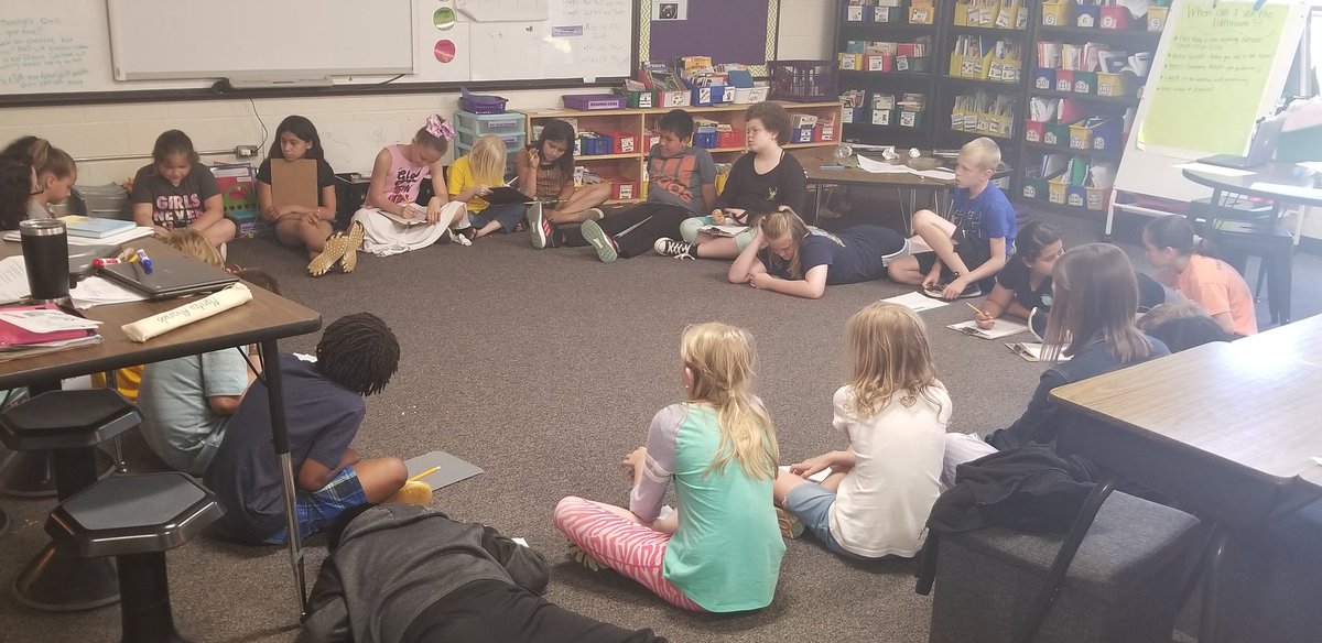 What motivates you circles in 4th grade @PboroElementary! #restorativecircles #buildconfidence #PES1819 #PAWSome #PESallkidscan