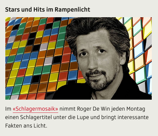RogerDeWin's tweet photo. «Sierra Madre» ist noch älter als du denkst. Die ganze Geschichte – jetzt in Roger De Wins «Schlagermosaik» auf Radio @SRF Musikwelle.
https://t.co/ooamBLDRj9 #schlager #musik #rogerdewin #Heintje #HeinSimons #SRF https://t.co/s5mN31a5DK