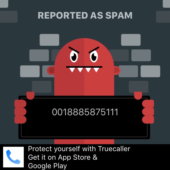 akshitha26's tweet photo. Truecaller saved me from this spammer! Get protected now: https://t.co/rP3GoeaBF5 #SpamShame https://t.co/HYpPtsUkNf